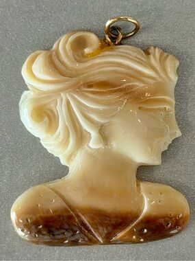 Exquisite, One-Of-A-Kind Figure (Profile) Carved Walrus Ivory, Alaskan Pendant